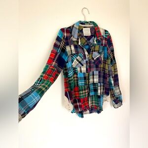 Free people patchwork plaid shirt
